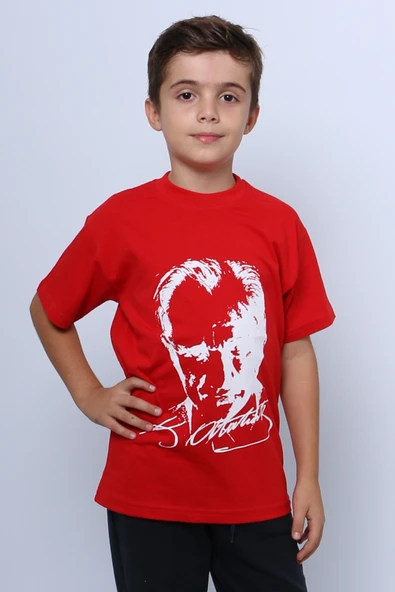 ÇOCUK ATATÜRK AYYILDIZ BASKILI TSHİRT KISA KOLLU A62 - 10