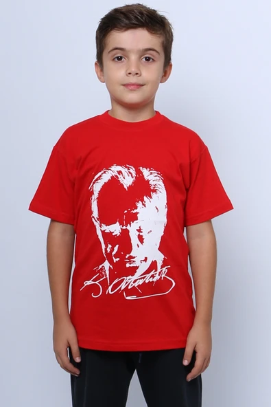 ÇOCUK ATATÜRK AYYILDIZ BASKILI TSHİRT KISA KOLLU A62 - 11