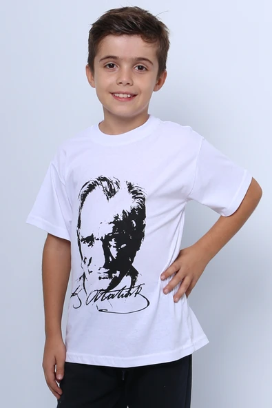 ÇOCUK ATATÜRK AYYILDIZ BASKILI TSHİRT KISA KOLLU A62 - 4