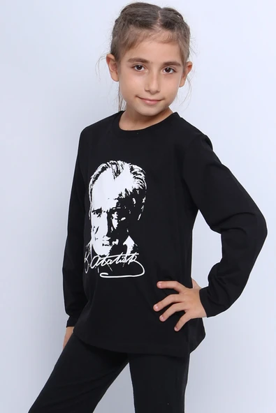 ÇOCUK AYYILDIZ BASKILI TSHİRT UZUN KOLLU A57 - Resim 4