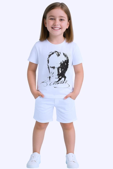 ÇOCUK ATATÜRK AYYILDIZ BASKILI TSHİRT KISA KOLLU A62 - 2