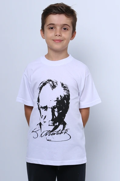 ÇOCUK ATATÜRK AYYILDIZ BASKILI TSHİRT KISA KOLLU A62 - 5
