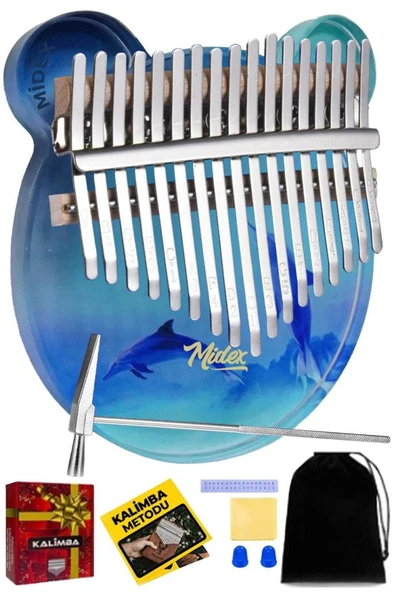 Midex KLX-650 Okyanus Cam Kalimba 17 Tuşlu Full Set ürün görseli