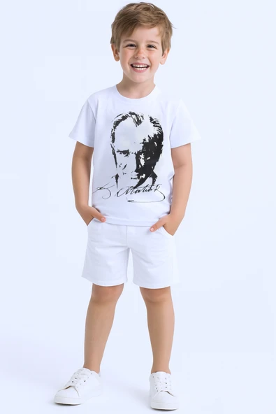 ÇOCUK ATATÜRK AYYILDIZ BASKILI TSHİRT KISA KOLLU A62 - 3