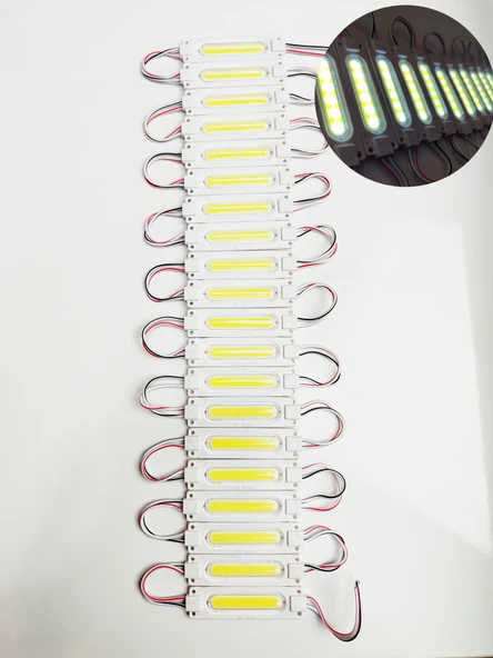 Cob Ledli Su Geçirmez Mercekli Beyaz Neon Parmak Led 20 Adet