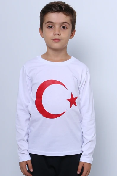 ÇOCUK AYYILDIZ BASKILI TSHİRT UZUN KOLLU A57 - Resim 12
