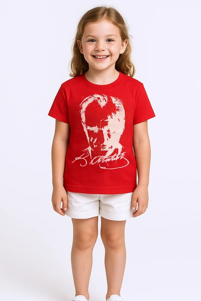 ÇOCUK ATATÜRK AYYILDIZ BASKILI TSHİRT KISA KOLLU A62 - 9