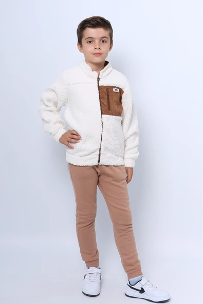 ERKEK ÇOCUK PELUŞ ALT-ÜST TAKIM FERMUARLI E2 - Resim 3