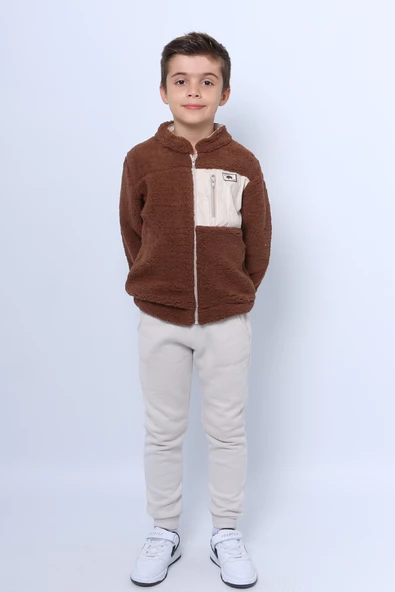 ERKEK ÇOCUK PELUŞ ALT-ÜST TAKIM FERMUARLI E2 - Resim 7