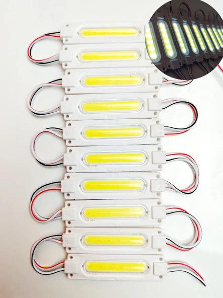 Cob Ledli Su Geçirmez Mercekli Beyaz Neon Parmak Led 10 Adet