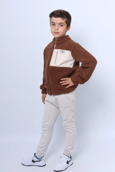 ERKEK ÇOCUK PELUŞ ALT-ÜST TAKIM FERMUARLI E2 - Resim 5