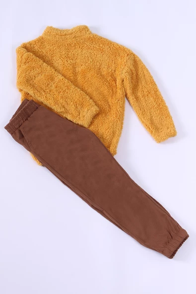 ERKEK ÇOCUK PELUŞ ALT-ÜST TAKIM FERMUARLI NAKIŞLI D49 - Resim 12