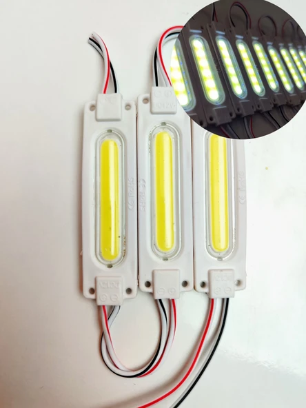 Cob Ledli Su Geçirmez Mercekli Beyaz Neon Parmak Led 3 Adet