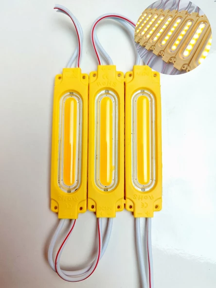 Cob Ledli Su Geçirmez Mercekli Sarı Neon Parmak Led 3 Adet