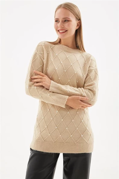 FASHION FRIENDS KADIN İNCİLİ TUNİK 24K0348K1