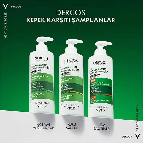 VİCHY VİCHY Vichy Dercos 2’si 1 Arada Kepek Karşıtı & Nemlendirici Şampuan 390ml - Resim 6