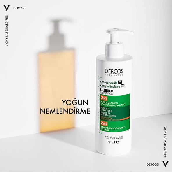 VİCHY VİCHY Vichy Dercos 2’si 1 Arada Kepek Karşıtı & Nemlendirici Şampuan 390ml - Resim 5