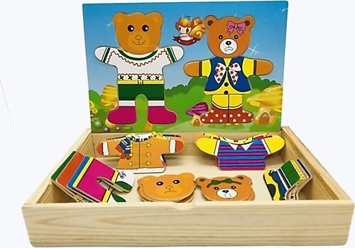 Ahşap Ayıcık Elbise Girdirme 5285