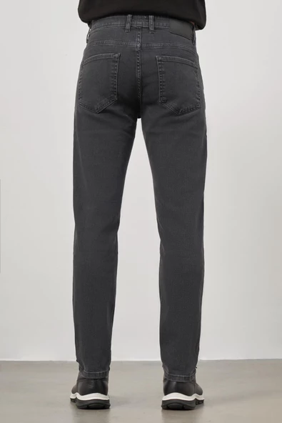 Gri Düz Gabardin Slim Fit Casual Denim Pantolon 1023245152 - Resim 7