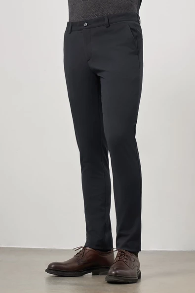 Lacivert Esnek Yandan Cepli Casual Slim Fit Chino Pantolon 1003245105