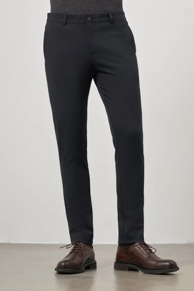 Lacivert Esnek Yandan Cepli Casual Slim Fit Chino Pantolon 1003245105 - Resim 3