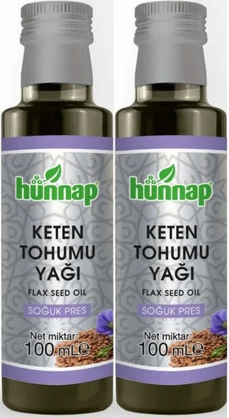 Hünnap Keten Tohumu Yağı 100ML (Soğuk Press) (2 Li Set)