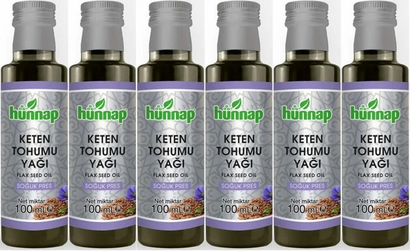 Hünnap Keten Tohumu Yağı 100ML (Soğuk Press) (6 Lı Set)