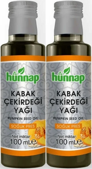 Hünnap Kabak Çekirdeği Yağı 100ML (Soğuk Press) (2 Li Set)