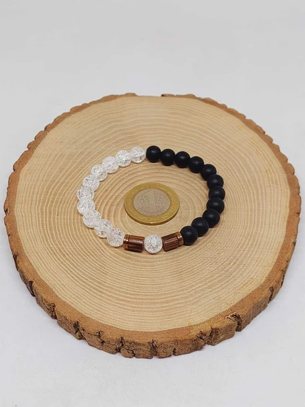 Necef & Oniks Taşı 8mm Unisex Tasarım Bileklik Hawaii Model (3617) - Resim 5