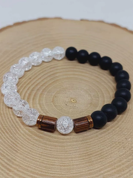 Necef & Oniks Taşı 8mm Unisex Tasarım Bileklik Hawaii Model (3617) - Resim 6