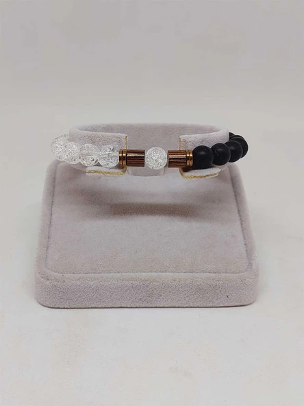 Necef & Oniks Taşı 8mm Unisex Tasarım Bileklik Hawaii Model (3617) - Resim 2