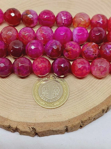 Akik Taşı Faset Kesim Dizi 14mm (54386) - Resim 2