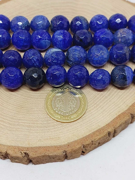 Akik Taşı Faset Kesim Dizi 14mm (54382) - Resim 2