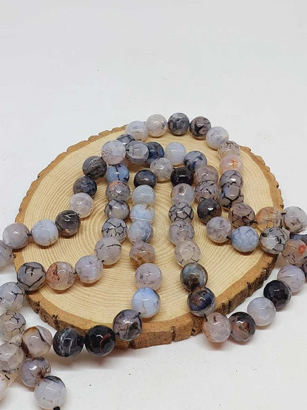 Akik Taşı Faset Kesim Dizi 14mm (54376) - Resim 3