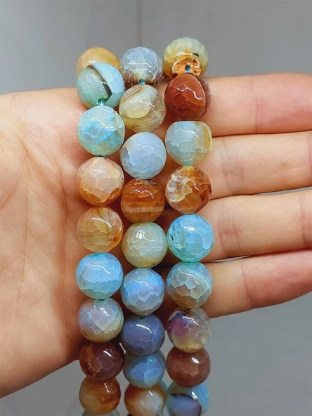 Akik Taşı Faset Kesim Dizi 14mm (54380) ürün görseli