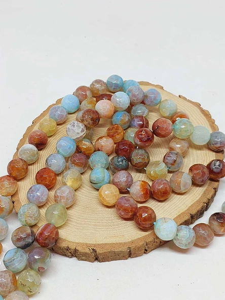 Akik Taşı Faset Kesim Dizi 14mm (54380) - Resim 3