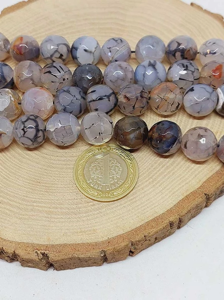 Akik Taşı Faset Kesim Dizi 14mm (54376) - Resim 2