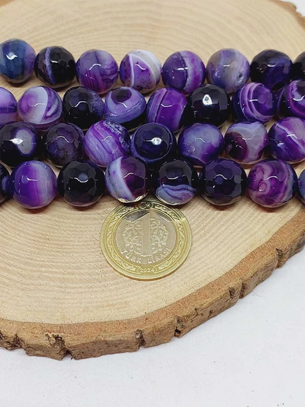 Akik Taşı Faset Kesim Dizi 14mm (54378) - Resim 2