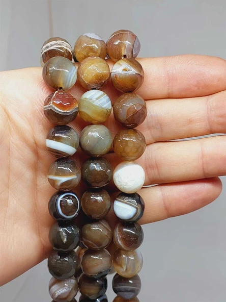 Akik Taşı Faset Kesim Dizi 14mm (54362) ürün görseli