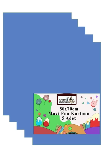 Fon Kartonu 50x70 cm 120 gr 5 Adet 50*70 cm Renkli Fon Kartonu Kağıdı 120 Gr Okul Sınıf Etkinlik Kreş Okul Öncesi - 7