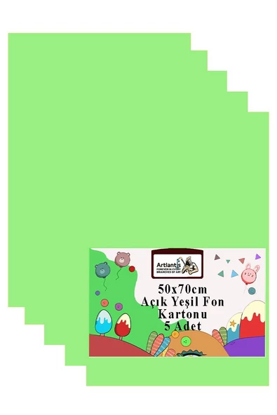 Fon Kartonu 50x70 cm 120 gr 5 Adet 50*70 cm Renkli Fon Kartonu Kağıdı 120 Gr Okul Sınıf Etkinlik Kreş Okul Öncesi - 2
