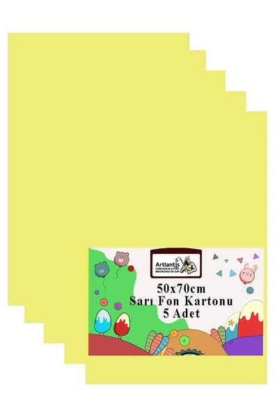 Fon Kartonu 50x70 cm 120 gr 5 Adet 50*70 cm Renkli Fon Kartonu Kağıdı 120 Gr Okul Sınıf Etkinlik Kreş Okul Öncesi - 9