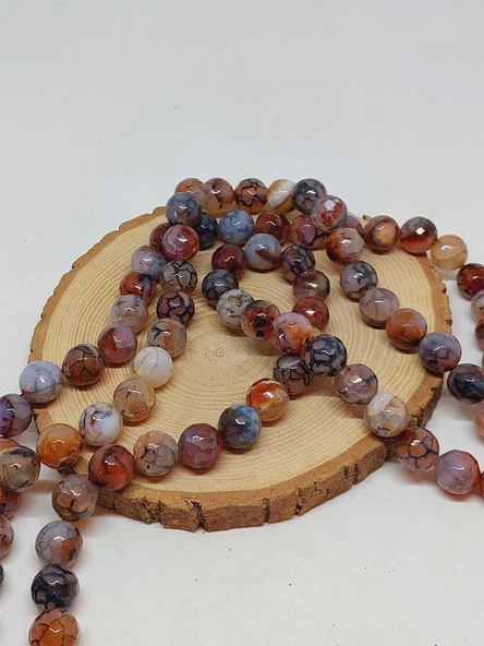 Akik Taşı Faset Kesim Dizi 14mm (54372) - Resim 3