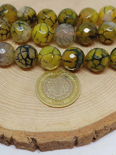 Akik Taşı Faset Kesim Dizi 14mm (54370) - Resim 2