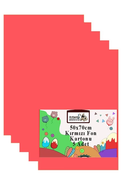 Fon Kartonu 50x70 cm 120 gr 5 Adet 50*70 cm Renkli Fon Kartonu Kağıdı 120 Gr Okul Sınıf Etkinlik Kreş Okul Öncesi - 5