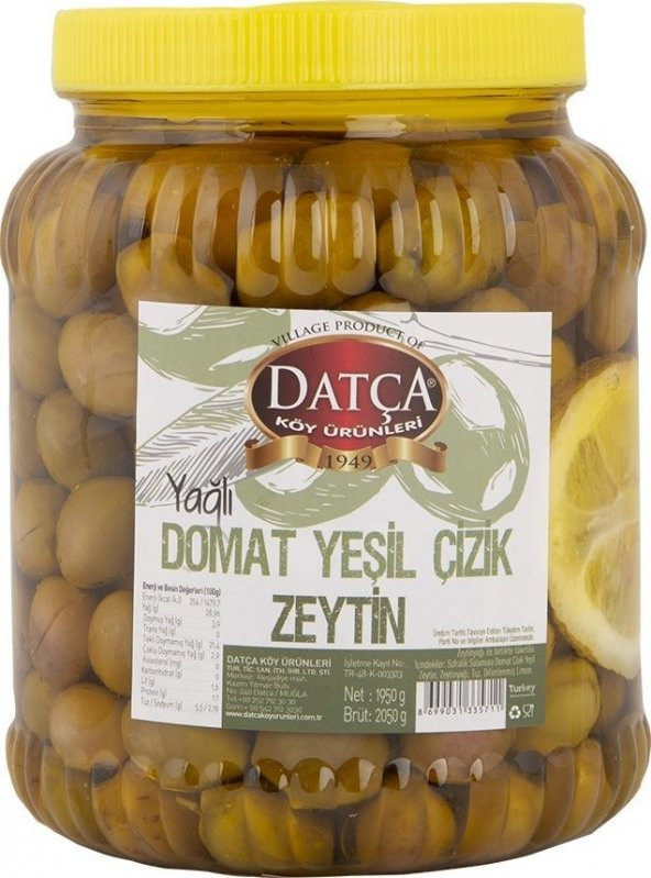 Datça Domat Yağlı Çizik Zeytin 1950 gr ürün görseli 1