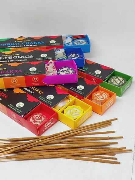 Ayurvedic Doğal 7 Çakra Masala Çubuk Tütsü - El Yapımıdır - 2