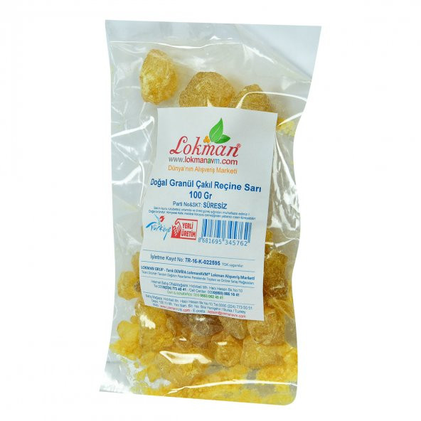LokmanAVM Reçine Doğal Granül Çakıl Sarı 100 Gr Paket - 3
