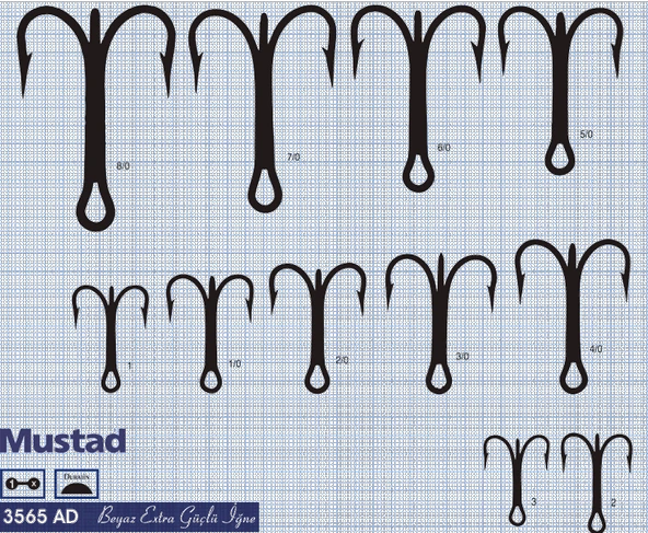 Mustad Olta İğnesi 3565AD 50li  Standart NO:5-0 - Resim 2