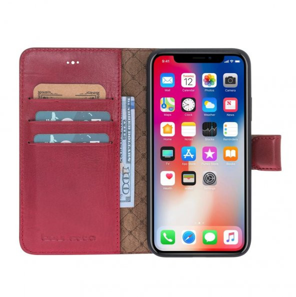 Bouletta MW Deri Telefon Kılıfı iPhone X-XS V4EF Kırmızı - 2